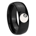 8mm 8 Ball Dome Black Tungsten Wedding Engraving Ring