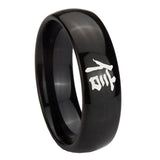 8mm-Kanji-Faith-Dome-Black-Tungsten-Carbide-Men's-Engagement-Ring