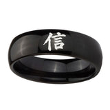 10mm-Kanji-Faith-Dome-Black-Tungsten-Carbide-Men's-Engagement-Ring