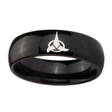 10mm-Klingon-Dome-Black-Tungsten-Carbide-Men's-Engagement-Band