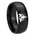 10mm Klingon Dome Black Tungsten Carbide Men's Engagement Band