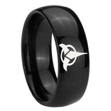 8mm Klingon Dome Black Tungsten Carbide Custom Ring for Men