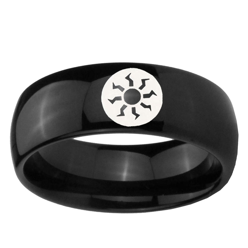 10mm Magic The Gathering Dome Black Tungsten Ring