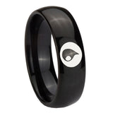 10mm-Magic-Gathering-Dome-Black-Tungsten-Carbide-Men's-Engagement-Band
