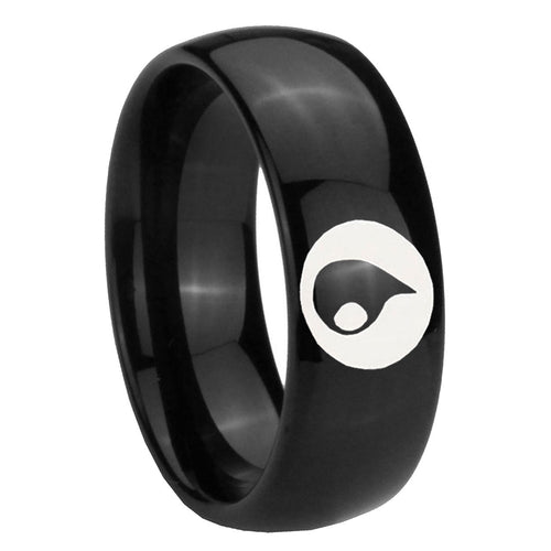8mm Magic Gathering Dome Black Tungsten Mens Engagement Band