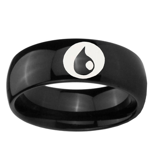5mm Magic Gathering Dome Black Tungsten Mens Engagement Band
