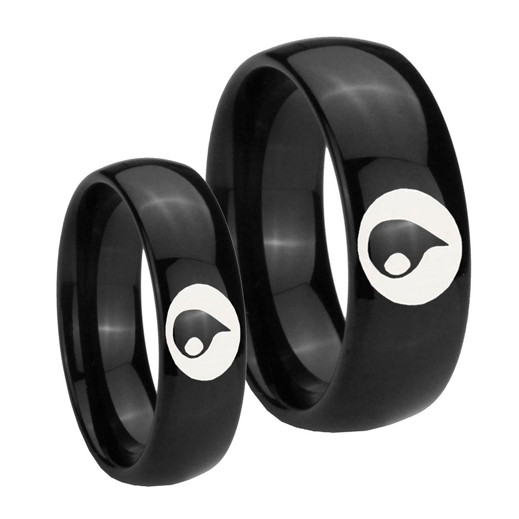 Magic GatheRing Dome Black Tungsten Couple Rings