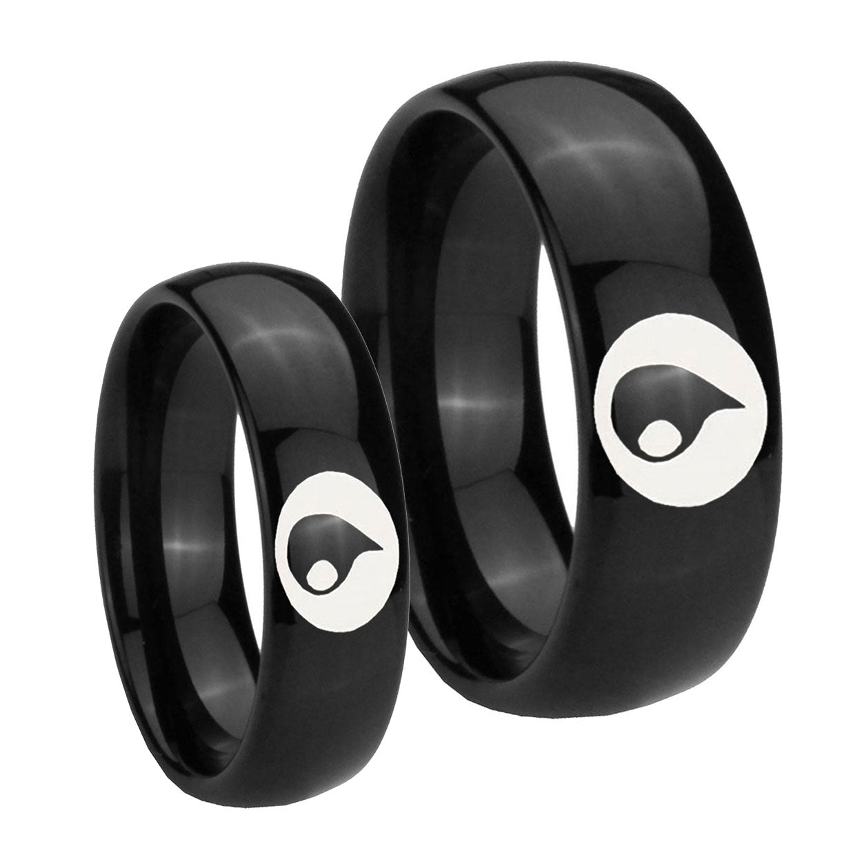 Magic GatheRing Dome Black Tungsten Couple Rings
