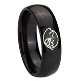 10mm-Mario-Boo-Ghost-Dome-Black-Tungsten-Carbide-Mens-Engagement-Ring