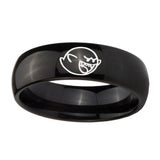10mm-Mario-Boo-Ghost-Dome-Black-Tungsten-Carbide-Mens-Engagement-Ring