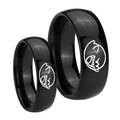 Mario Boo Ghost Dome Black Tungsten Mens Set Ring