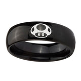 10mm-Mario-Mushroom-Dome-Black-Tungsten-Carbide-Rings-for-Men