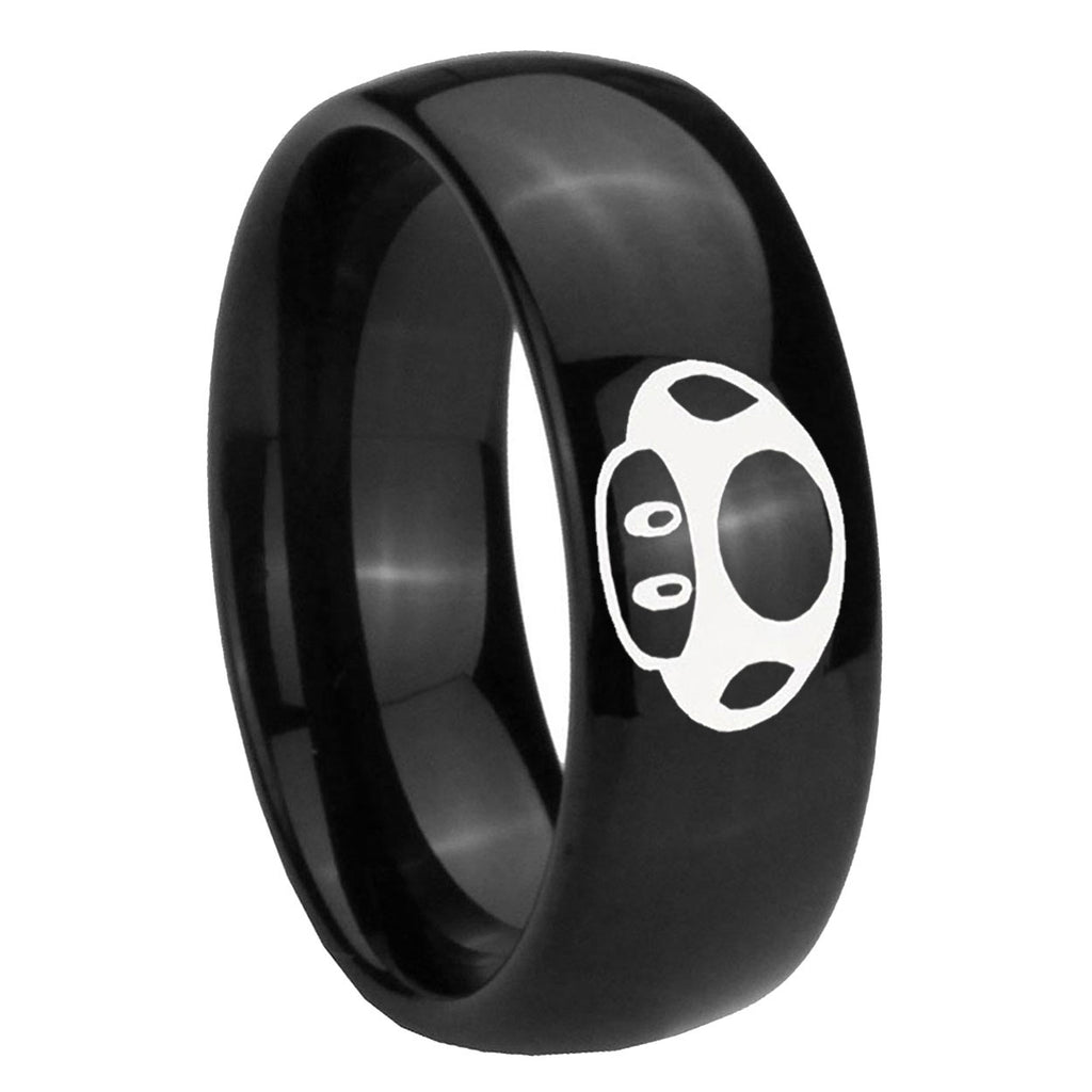 10mm Mario Mushroom Dome Black Tungsten Carbide Rings for Men