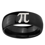5, 8mm Math Pi Dome Black Tungsten Ring