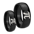 Math Pi Dome Black Tungsten Mens Band Set