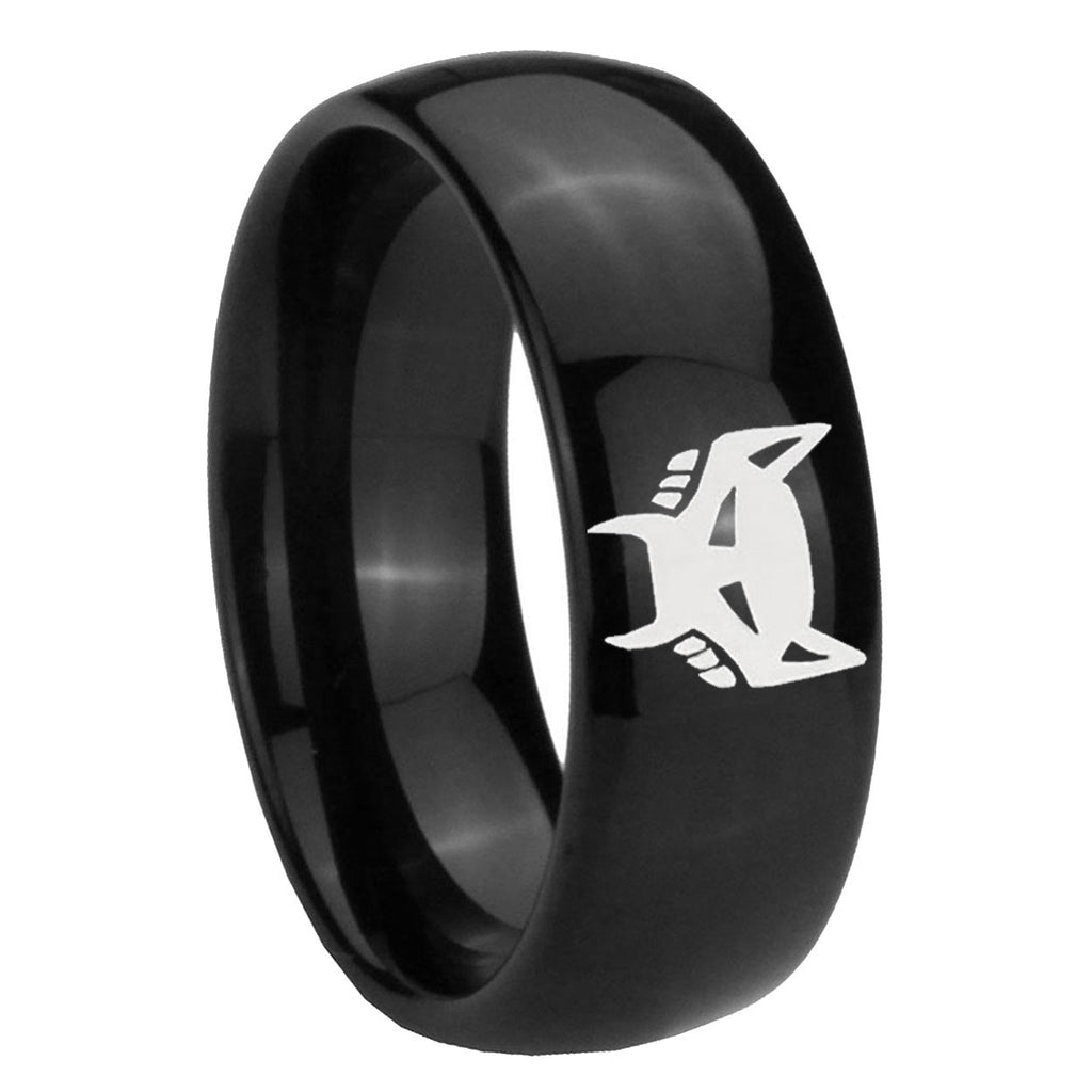10mm Maximal Dome Black Tungsten Carbide Wedding Engraving Ring