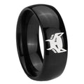 10mm Maximal Dome Black Tungsten Carbide Wedding Engraving Ring