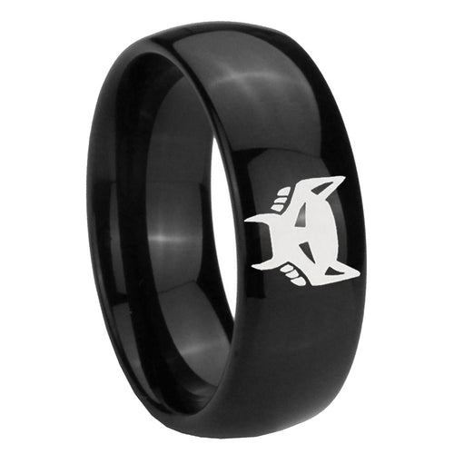 10mm Maximal Dome Black Tungsten Carbide Wedding Engraving Ring