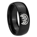 10mm Metroid Dome Black Tungsten Carbide Wedding Band Mens