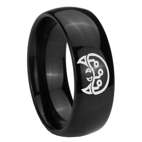 10mm Metroid Dome Black Tungsten Carbide Wedding Band Mens
