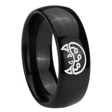 8mm Metroid Dome Black Tungsten Carbide Mens Wedding Band