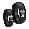 Metroid Dome Black Tungsten Mens Set Ring
