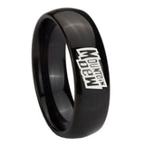 10mm-Mountain-Dew-Dome-Black-Tungsten-Carbide-Wedding-Engraving-Ring