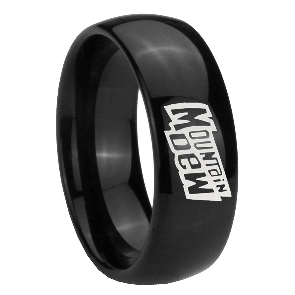 10mm Mountain Dew Dome Black Tungsten Carbide Wedding Engraving Ring