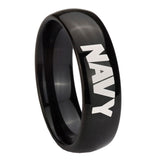 10mm-Navy-Dome-Black-Tungsten-Carbide-Wedding-Engagement-Ring