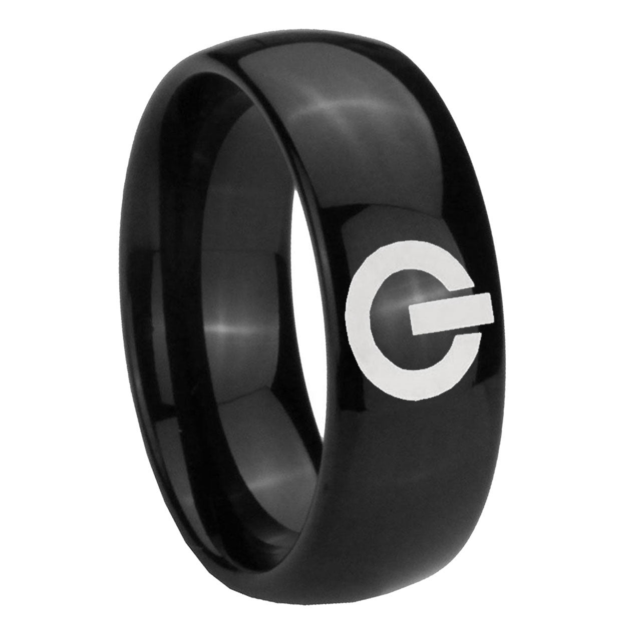 10mm Power Dome Black Tungsten Carbide Mens Promise Ring