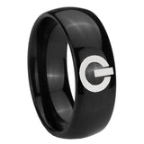 8mm Power Dome Black Tungsten Carbide Wedding Engagement Ring