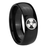8mm Radiation Dome Black Tungsten Carbide Wedding Engagement Ring