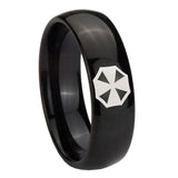 10mm-Resident-Evil-Dome-Black-Tungsten-Carbide-Men's-Bands-Ring