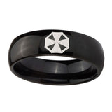 10mm-Resident-Evil-Dome-Black-Tungsten-Carbide-Men's-Bands-Ring