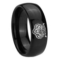 8mm Lion Dome Black Tungsten Carbide Mens Wedding Band