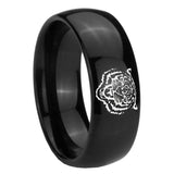 10mm Lion Dome Black Tungsten Carbide Mens Anniversary Ring
