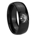 10mm Wolf Dome Black Tungsten Carbide Mens Anniversary Ring