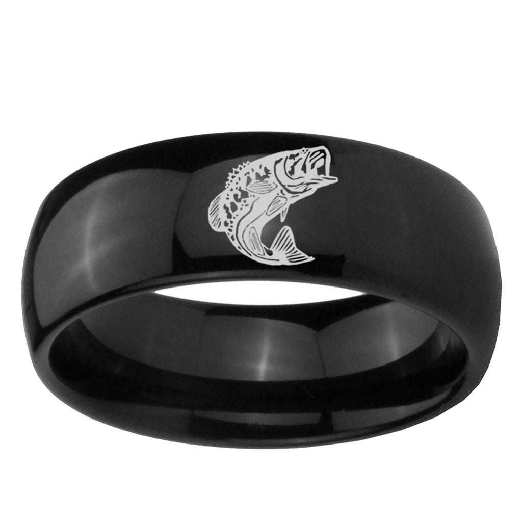 10mm Fishing Dome Black Tungsten Ring