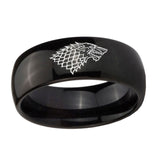 10mm-Game-Of-Thrones-House-Stark-Direwolf-Dome-Black-Tungsten-Carbide-Mens-Anniversary-Ring