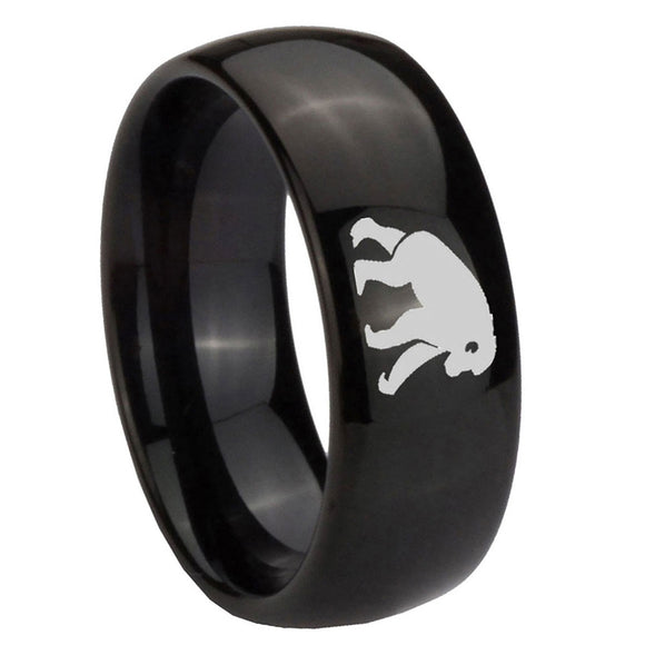10mm-Chimpanzee-Dome-Black-Tungsten-Carbide-Mens-Anniversary-Ring