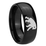 8mm Chimpanzee Dome Black Tungsten Carbide Mens Wedding Band