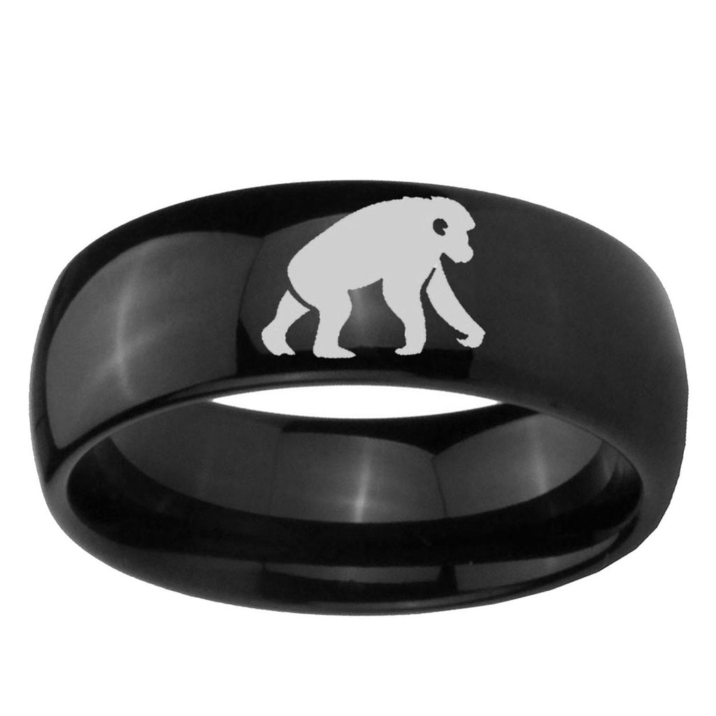 10mm Chimpanzee Dome Black Tungsten Ring
