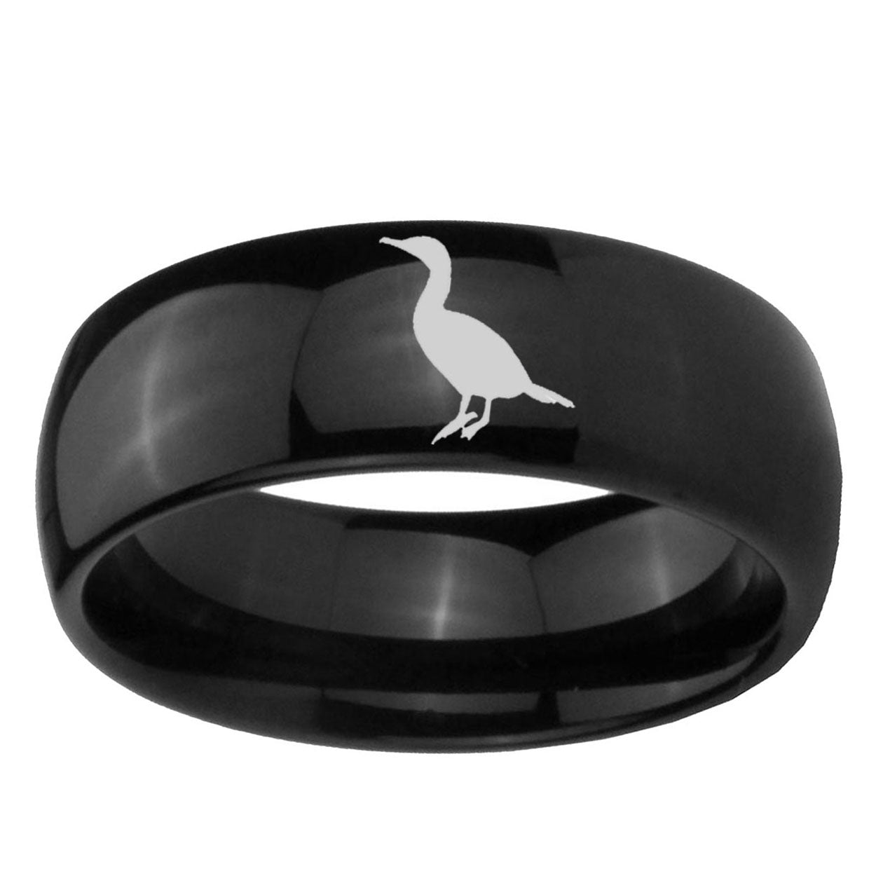 10mm Cormorant Dome Black Tungsten Ring
