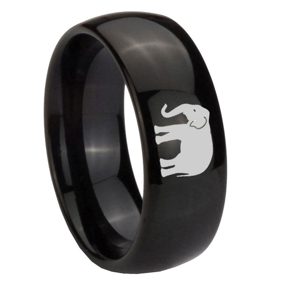 10mm-Elephant-Dome-Black-Tungsten-Carbide-Mens-Anniversary-Ring
