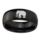 10mm-Elephant-Dome-Black-Tungsten-Carbide-Mens-Anniversary-Ring