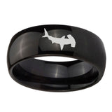 10mm-Hammerhead-Shark-Dome-Black-Tungsten-Carbide-Mens-Anniversary-Ring