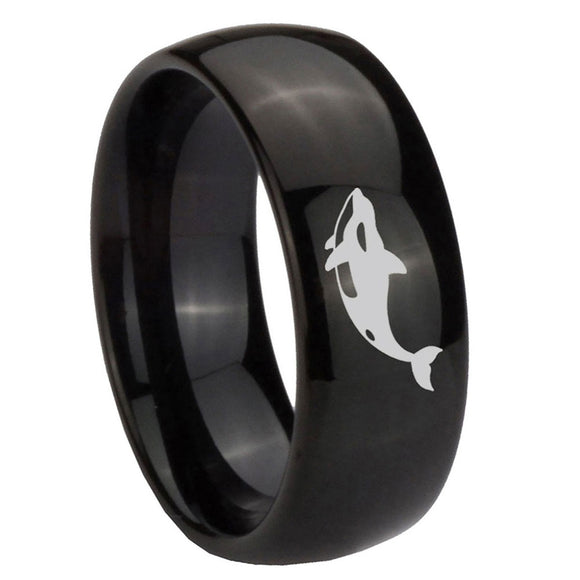 10mm-Keller-Whale-Dome-Black-Tungsten-Carbide-Mens-Anniversary-Ring