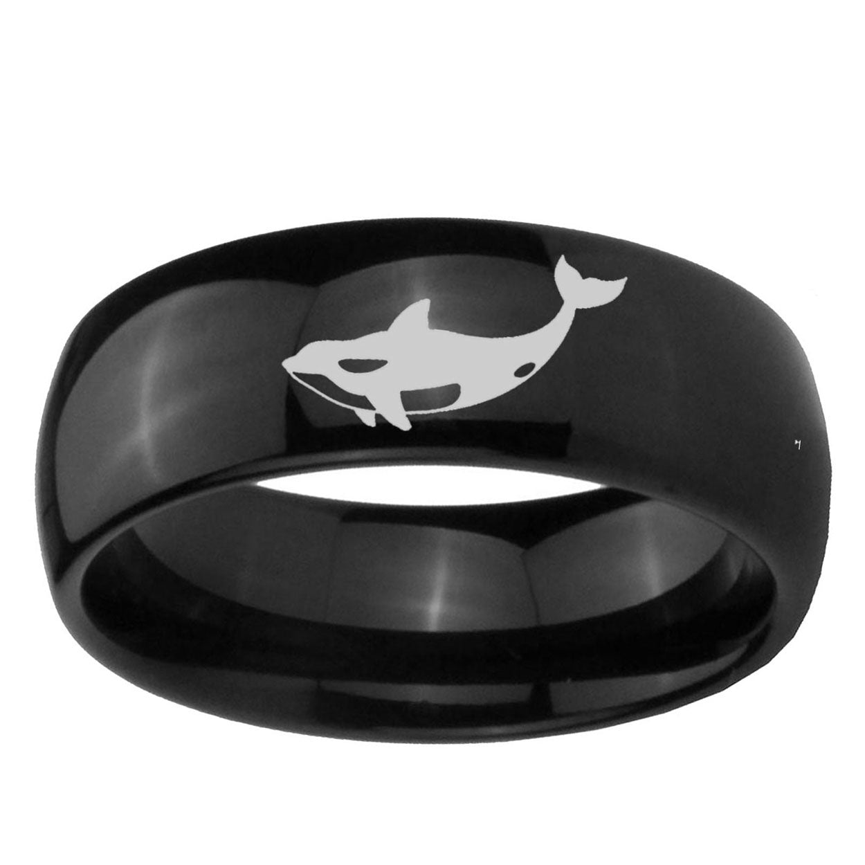 10mm Keller Whale Dome Black Tungsten Ring