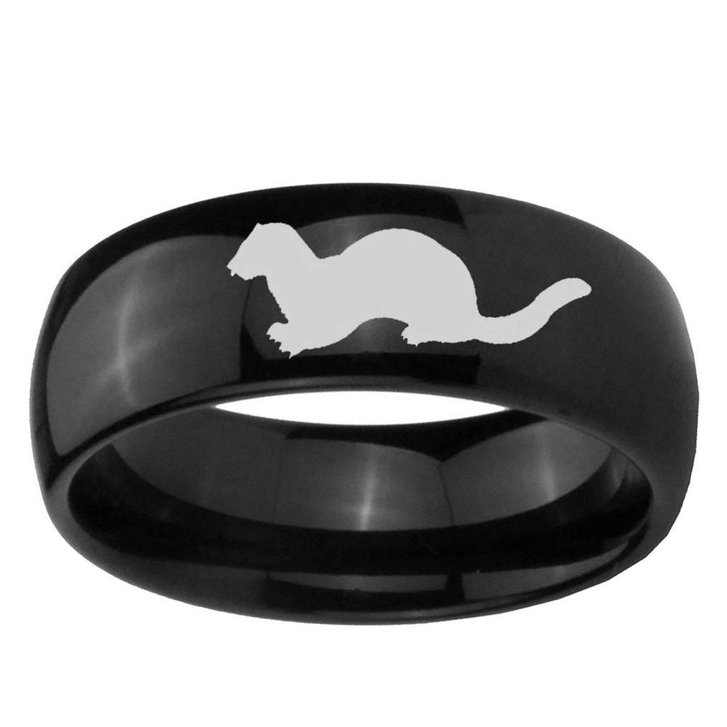 10mm Otter Dome Black Tungsten Ring