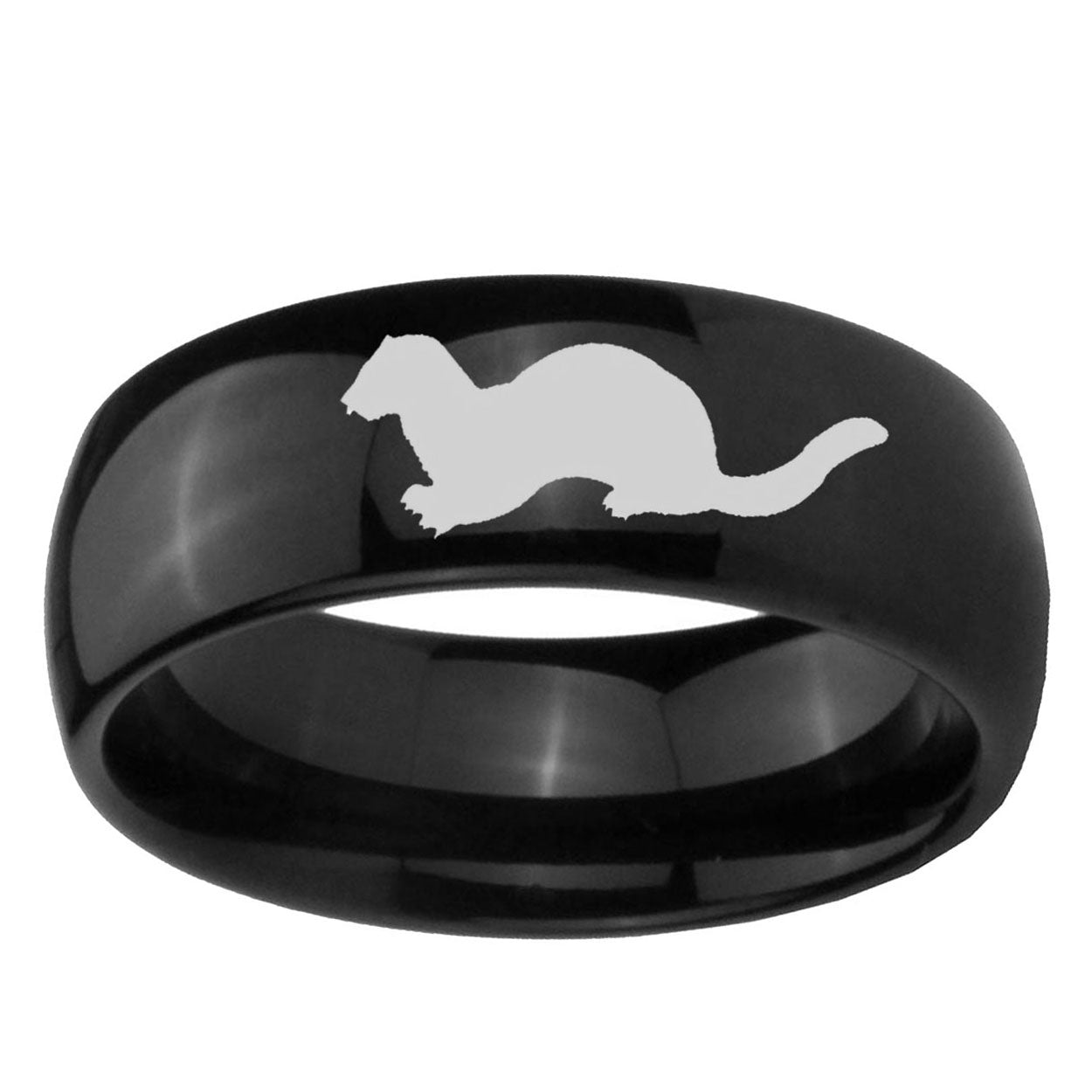 10mm Otter Dome Black Tungsten Ring